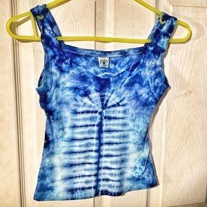 Size S Y2K vintage blue type dye top